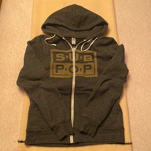 SUBPOP Records Zip-up Hooded Sweatshirt